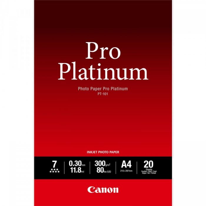 Canon A4 Pro Platinum 300gsm Photo Paper - 20 Sheets