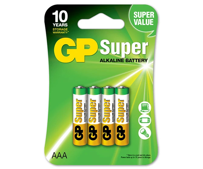 GP Super Alkaline AAA Battery 4 Pack